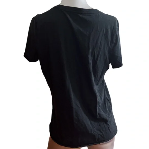 EUC PINK BY VS BLACK VNECK SHORT SLEEVE T-SHIRT - Picture 2 of 2